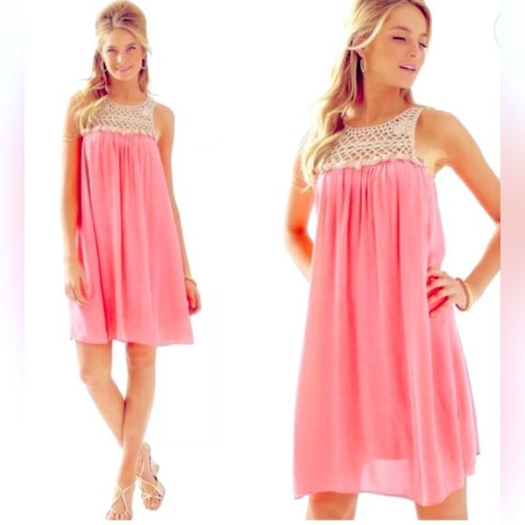 Lilly Pulitzer Rachelle Mini Swing Dress Pink Sun Ray - Picture 1 of 9
